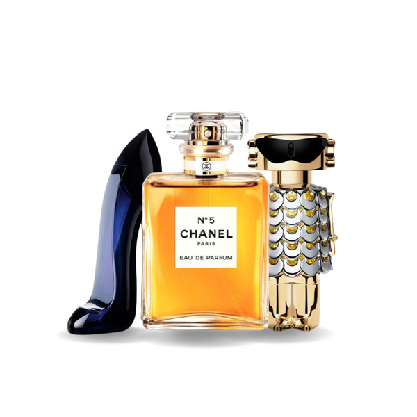 Combo 3 Perfumes - Good Girl Carolina HerreraL, Nº5 Chanel et Fame Paco Rabanne