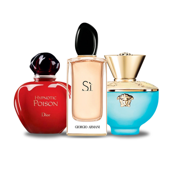 Combo 3 Perfumes- Hypnotic Poison Dior, Si Giorgio Armani  et  Dylan Turquoise Versace